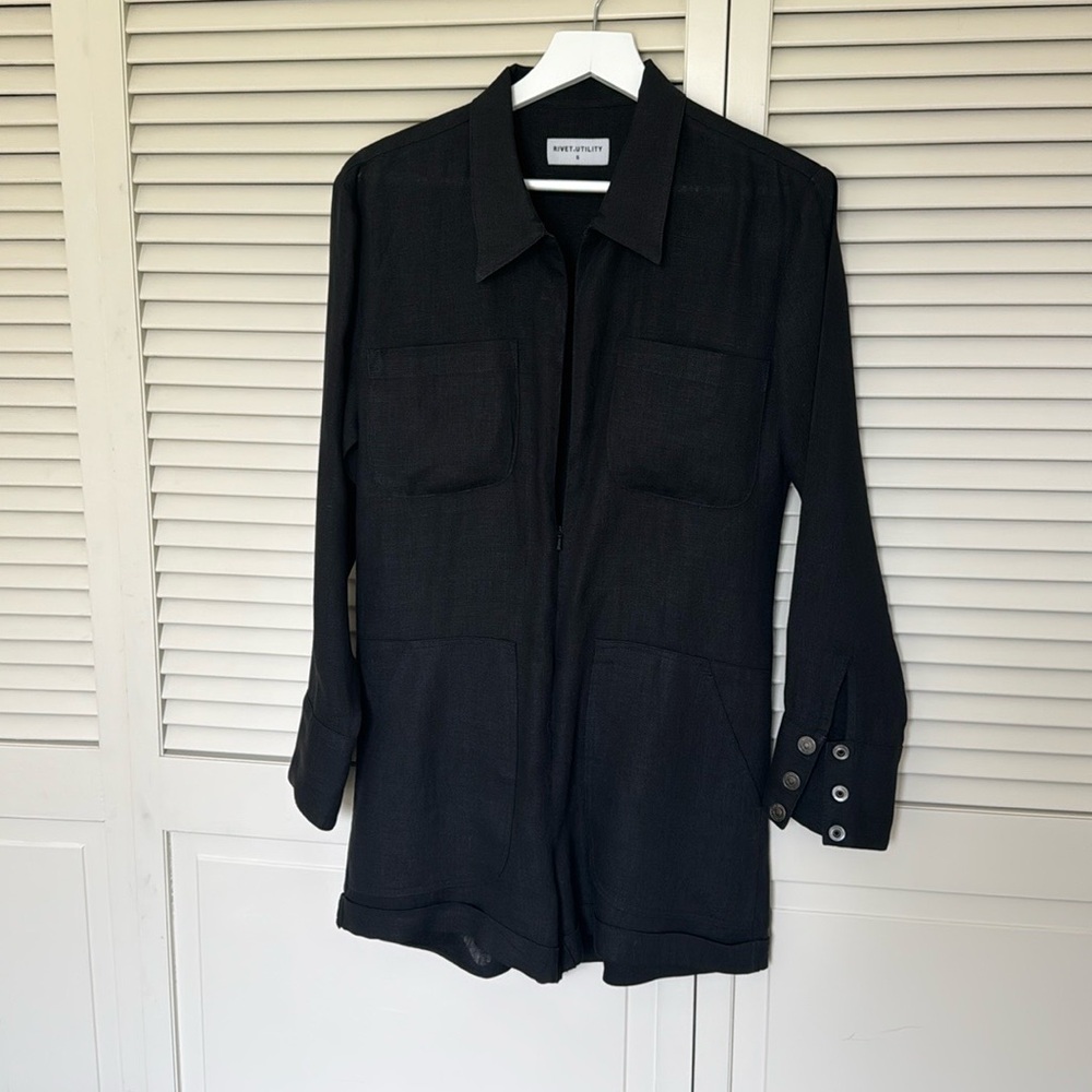 Rivet Utility Linen Jumpsuit